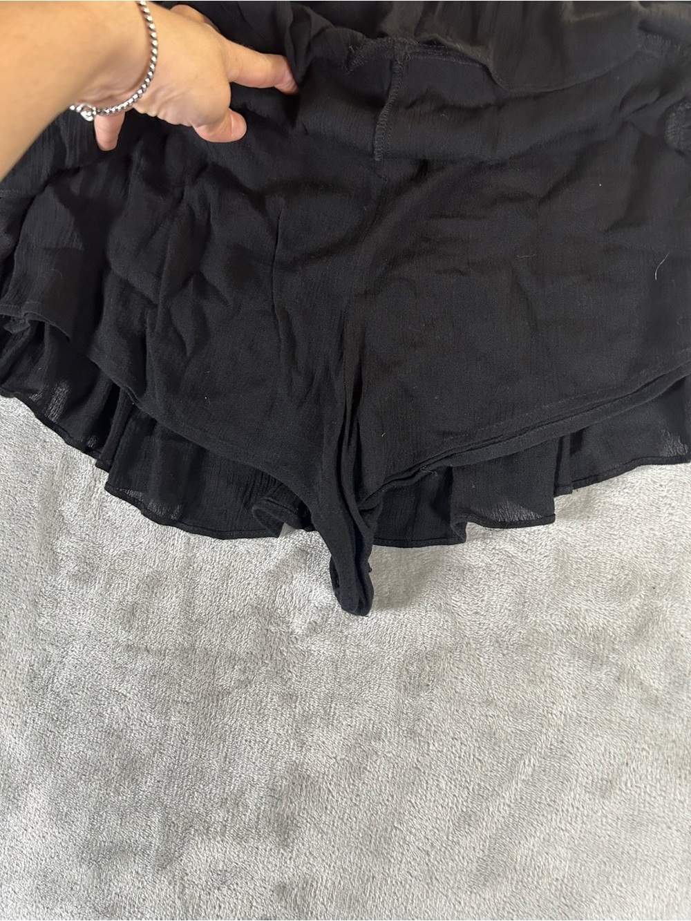 Mustard seed Black Tiered Ruffle Mini Skirt - Picture 11 of 13